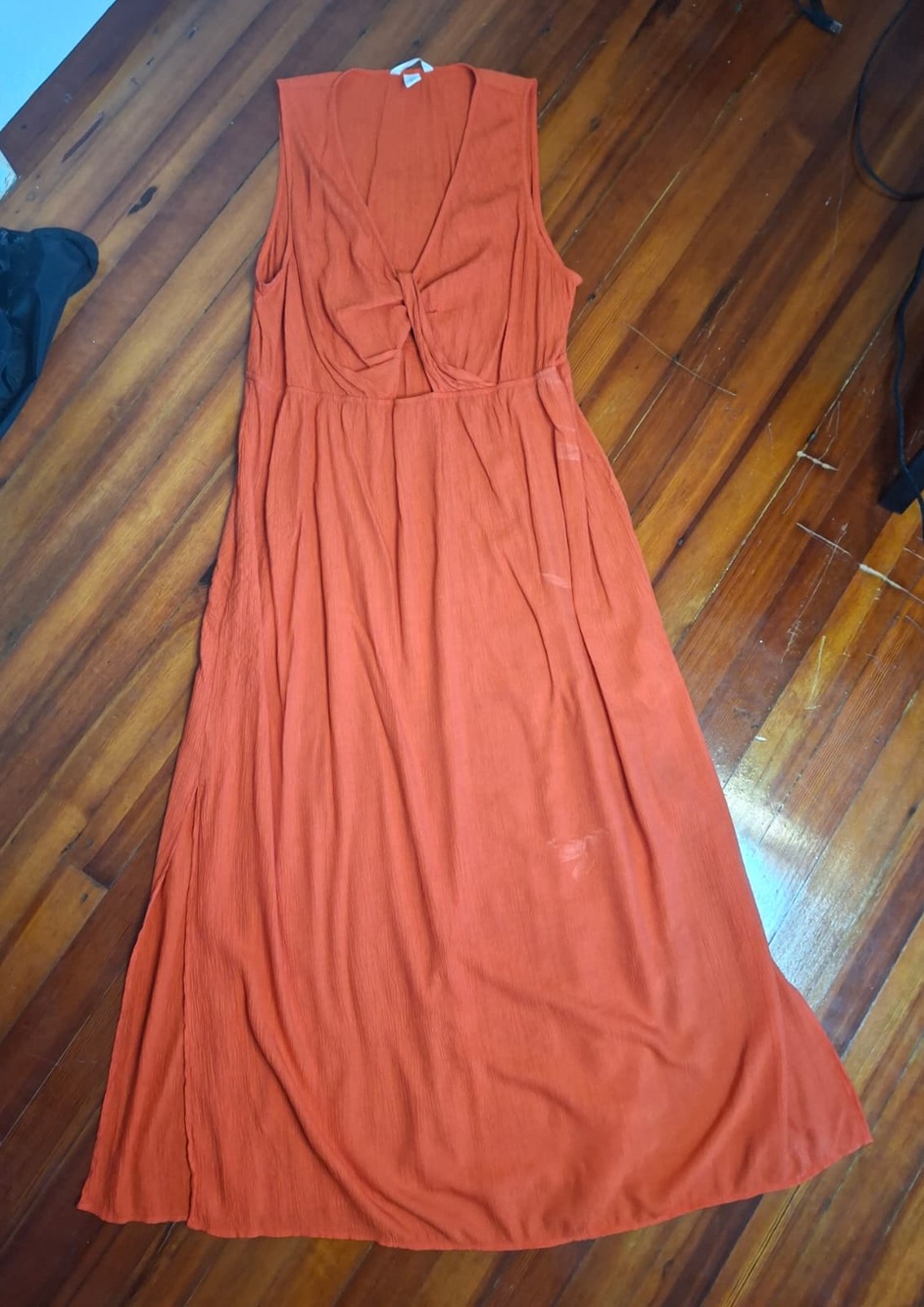 H&M Twist-Front Maxi Dress, Burnt Orange, Women's, Size XL